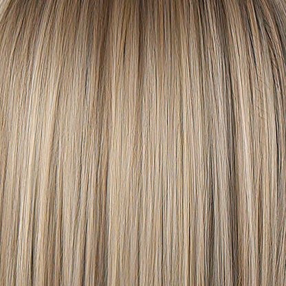 Greige-R | A perfect blend of silver-grey and beige tones creates a sophisticated look. Adding a medium brown root completes the overall color appearance, making it a great alternative to traditional blonde shades.