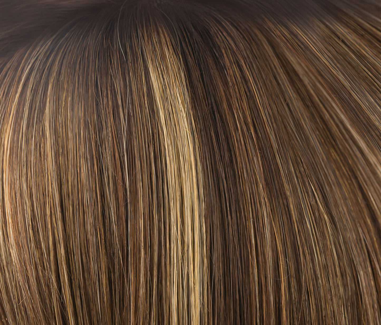 Almond Rocka-R | Dark Root, Med Brn base with 50/50 of Med Copper Blond + Light Golden Blond Highlights