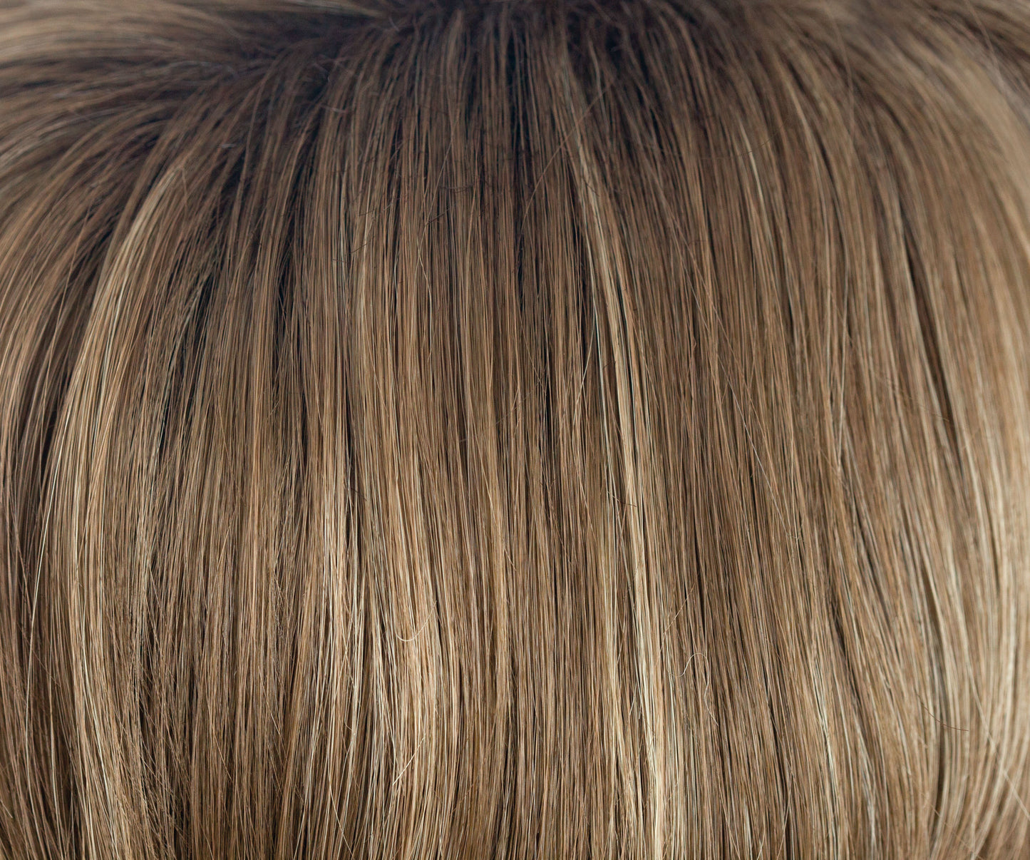 Honey Wheat R | Med Brn rooted, Light Brown base with Honey Blonde highlight
